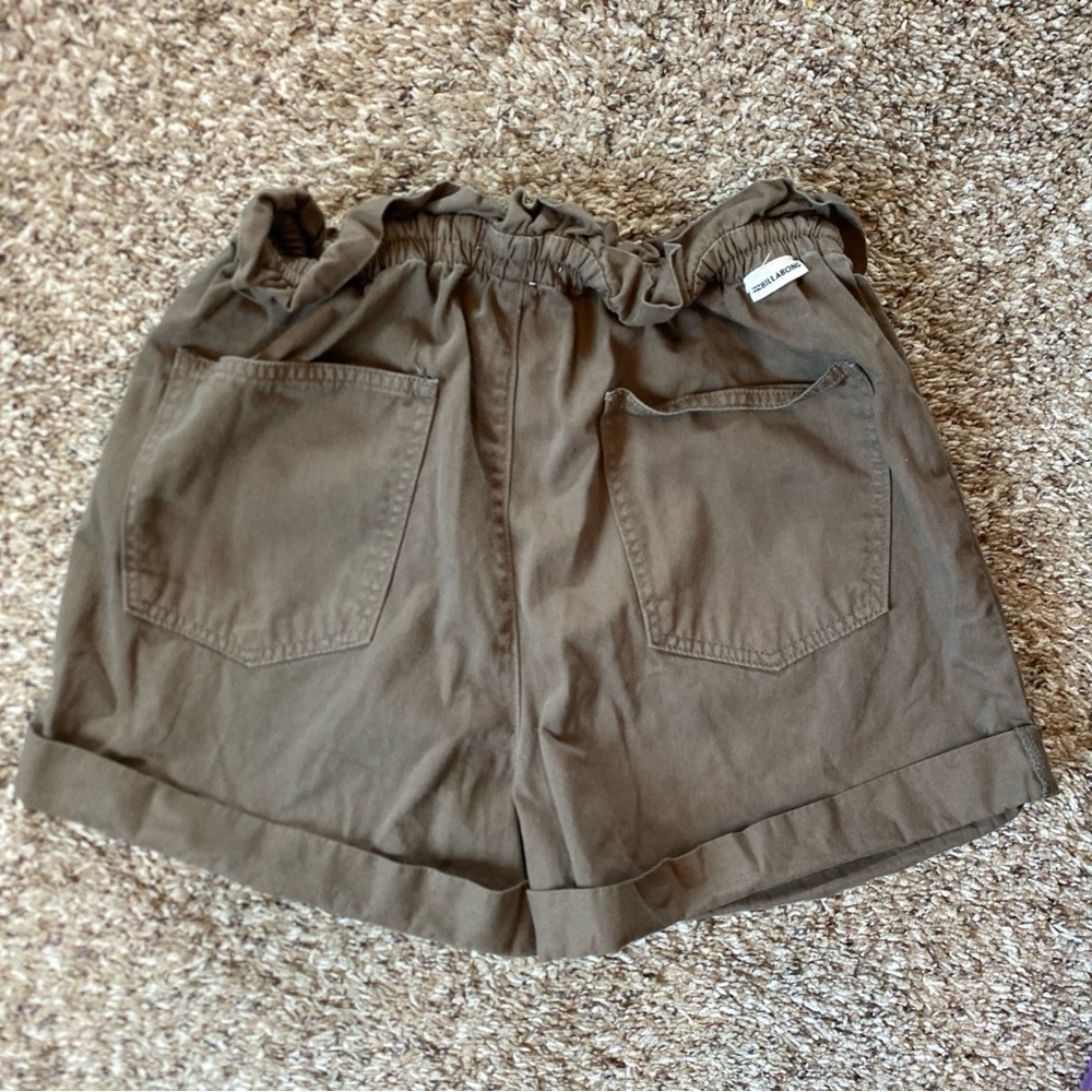 Billabong Sun Dialed Paperbag Shorts Womens Large Sage High Waist - Picture 4 of 6